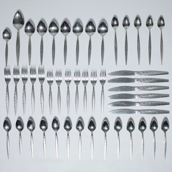 Vintage Mid Century Community Oneida Venetia Stainless Steel Flatware 46 Pieces - Picture 1 of 12